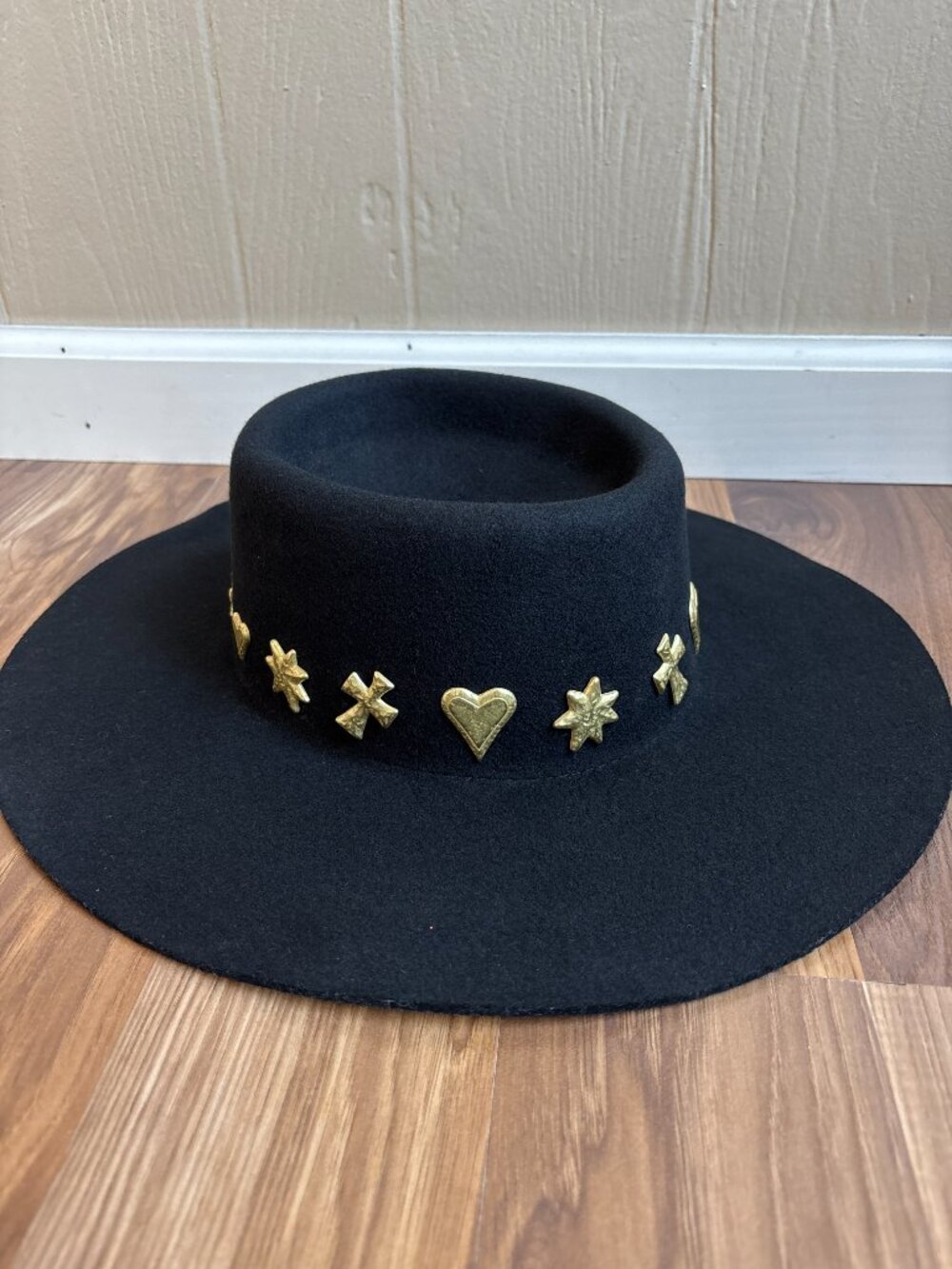 Lack of Color Celestial Black Australian Wool Boater Hat - Picture 4 of 11